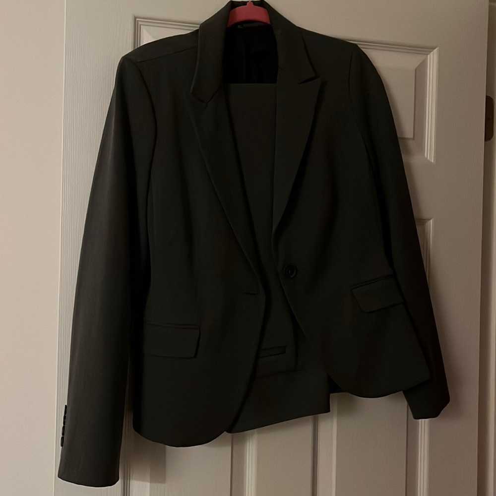 Charcoal gray pant suit